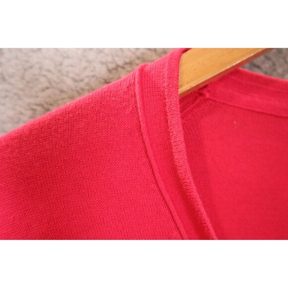 Liz Claiborne Woman's Red V-Neck Cardigan Sweater Size L Flawed - Picture 6 of 11